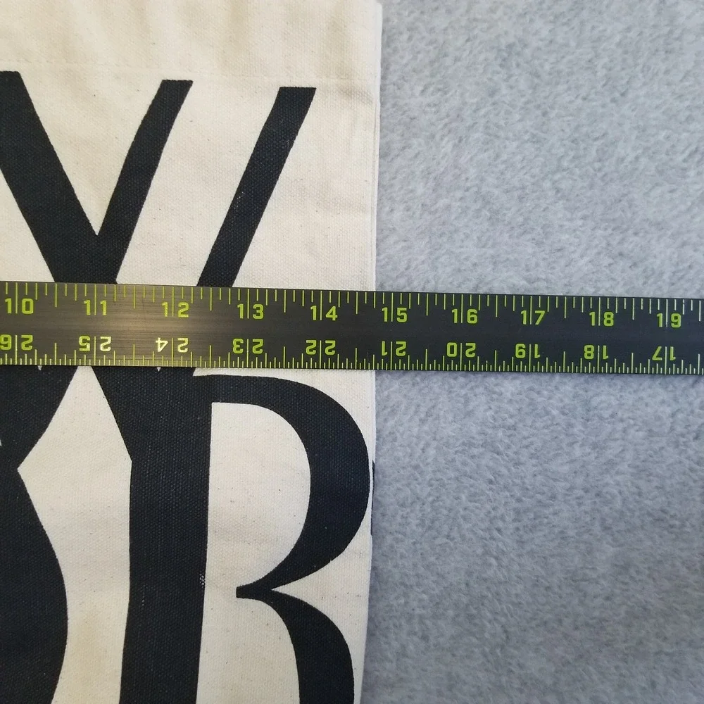 The New Yorker Tote Bag Canvas Print White Black Logo Shopper Open Top Reusable